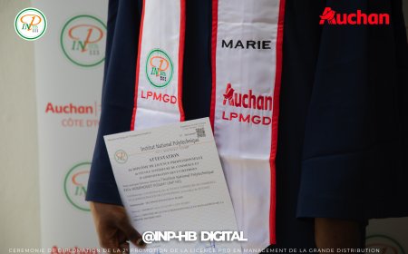 INP-HB/PARTENARIAT GAGNANT INP-HB-AUCHAN : LA 2E PROMOTION DE LA LICENCE PRO EN MANAGEMENT DE LA GRANDE DISTRIBUTION OFFICIELLEMENT DIPLOMEE
