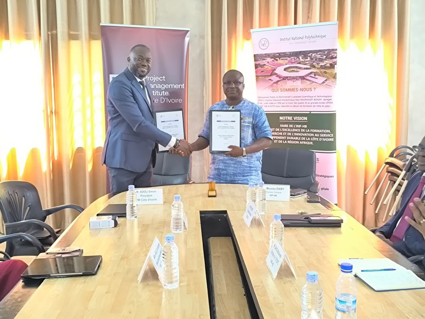 INP-HB⁄PARTENARIAT : L’INP-HB ET LE PMI-CÔTE D’IVOIRE S’ALLIENT POUR RENFORCER LA CULTURE DE LA GESTION DE PROJET EN CÔTE D’IVOIRE.