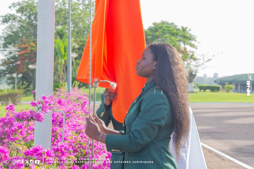 INP-HB/SOCIETAL : CEREMONIE TRADITIONNELLE DE L’HOMMAGE A L’EMBLEME NATIONNAL A L’INP-HB